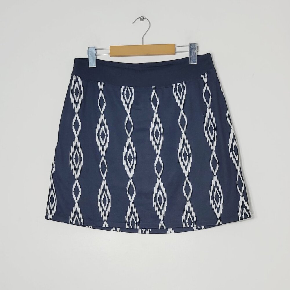 Segments Luxe Skorts Black & White Geometric Print Mini Skirt Built-in Shorts M